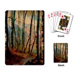 Woodland Woods Forest Trees Nature Outdoors Mist Moon Background Artwork Book Playing Cards Single Design (Rectangle)