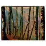 Woodland Woods Forest Trees Nature Outdoors Mist Moon Background Artwork Book Cosmetic Bag (XXXL)