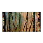 Woodland Woods Forest Trees Nature Outdoors Mist Moon Background Artwork Book Satin Wrap 35  x 70 