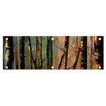 Woodland Woods Forest Trees Nature Outdoors Mist Moon Background Artwork Book Banner and Sign 6  x 2 