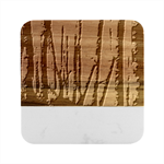Woodland Woods Forest Trees Nature Outdoors Mist Moon Background Artwork Book Marble Wood Coaster (Square)