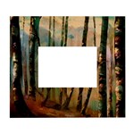 Woodland Woods Forest Trees Nature Outdoors Mist Moon Background Artwork Book White Wall Photo Frame 5  x 7 