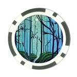 Nature Outdoors Night Trees Scene Forest Woods Light Moonlight Wilderness Stars Poker Chip Card Guard