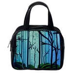 Nature Outdoors Night Trees Scene Forest Woods Light Moonlight Wilderness Stars Classic Handbag (One Side)