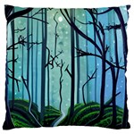 Nature Outdoors Night Trees Scene Forest Woods Light Moonlight Wilderness Stars Standard Premium Plush Fleece Cushion Case (Two Sides)