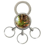 Room Interior Library Books Bookshelves Reading Literature Study Fiction Old Manor Book Nook Reading 3-Ring Key Chain