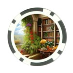 Room Interior Library Books Bookshelves Reading Literature Study Fiction Old Manor Book Nook Reading Poker Chip Card Guard
