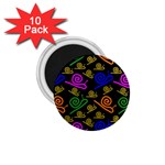 Pattern Repetition Snail Blue 1.75  Magnets (10 pack) 