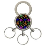 Pattern Repetition Snail Blue 3-Ring Key Chain