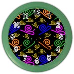 Pattern Repetition Snail Blue Color Wall Clock