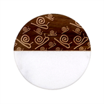Pattern Repetition Snail Blue Classic Marble Wood Coaster (Round) 