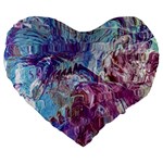Blend Marbling Large 19  Premium Flano Heart Shape Cushions