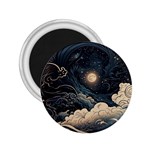 Starry Sky Moon Space Cosmic Galaxy Nature Art Clouds Art Nouveau Abstract 2.25  Magnets