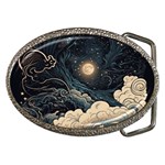 Starry Sky Moon Space Cosmic Galaxy Nature Art Clouds Art Nouveau Abstract Belt Buckles