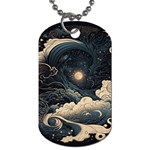 Starry Sky Moon Space Cosmic Galaxy Nature Art Clouds Art Nouveau Abstract Dog Tag (One Side)