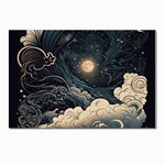 Starry Sky Moon Space Cosmic Galaxy Nature Art Clouds Art Nouveau Abstract Postcard 4 x 6  (Pkg of 10)