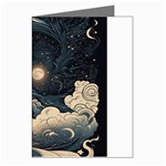 Starry Sky Moon Space Cosmic Galaxy Nature Art Clouds Art Nouveau Abstract Greeting Cards (Pkg of 8)