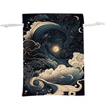 Starry Sky Moon Space Cosmic Galaxy Nature Art Clouds Art Nouveau Abstract Lightweight Drawstring Pouch (XL)