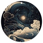 Starry Sky Moon Space Cosmic Galaxy Nature Art Clouds Art Nouveau Abstract UV Print Acrylic Ornament Round