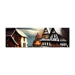 Village Reflections Snow Sky Dramatic Town House Cottages Pond Lake City Sticker (Bumper)