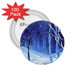 Landscape Outdoors Greeting Card Snow Forest Woods Nature Path Trail Santa s Village 2.25  Buttons (100 pack) 
