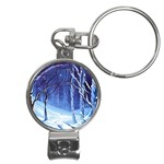 Landscape Outdoors Greeting Card Snow Forest Woods Nature Path Trail Santa s Village Nail Clippers Key Chain