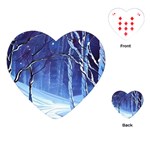Landscape Outdoors Greeting Card Snow Forest Woods Nature Path Trail Santa s Village Playing Cards Single Design (Heart)