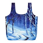 Landscape Outdoors Greeting Card Snow Forest Woods Nature Path Trail Santa s Village Full Print Recycle Bag (L)