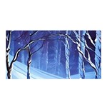 Landscape Outdoors Greeting Card Snow Forest Woods Nature Path Trail Santa s Village Satin Wrap 35  x 70 