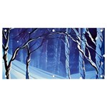 Landscape Outdoors Greeting Card Snow Forest Woods Nature Path Trail Santa s Village Banner and Sign 4  x 2 