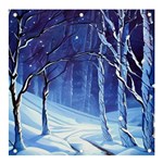 Landscape Outdoors Greeting Card Snow Forest Woods Nature Path Trail Santa s Village Banner and Sign 4  x 4 