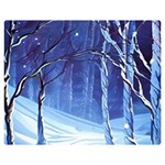 Landscape Outdoors Greeting Card Snow Forest Woods Nature Path Trail Santa s Village Premium Plush Fleece Blanket (Medium)