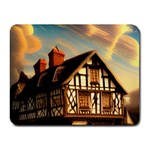 Village House Cottage Medieval Timber Tudor Split timber Frame Architecture Town Twilight Chimney Small Mousepad