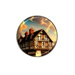 Village House Cottage Medieval Timber Tudor Split timber Frame Architecture Town Twilight Chimney Hat Clip Ball Marker (10 pack)