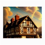 Village House Cottage Medieval Timber Tudor Split timber Frame Architecture Town Twilight Chimney Small Glasses Cloth