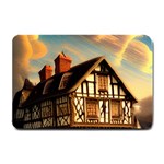 Village House Cottage Medieval Timber Tudor Split timber Frame Architecture Town Twilight Chimney Small Doormat