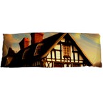 Village House Cottage Medieval Timber Tudor Split timber Frame Architecture Town Twilight Chimney Body Pillow Case (Dakimakura)