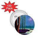 Artwork Outdoors Night Trees Setting Scene Forest Woods Light Moonlight Nature 1.75  Buttons (100 pack) 
