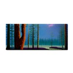 Artwork Outdoors Night Trees Setting Scene Forest Woods Light Moonlight Nature Hand Towel