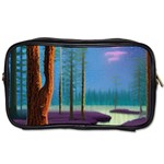 Artwork Outdoors Night Trees Setting Scene Forest Woods Light Moonlight Nature Toiletries Bag (Two Sides)