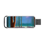 Artwork Outdoors Night Trees Setting Scene Forest Woods Light Moonlight Nature Portable USB Flash (Two Sides)