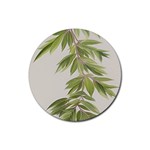 Watercolor Leaves Branch Nature Plant Growing Still Life Botanical Study Rubber Coaster (Round)
