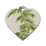 Watercolor Leaves Branch Nature Plant Growing Still Life Botanical Study Dog Tag Heart (Two Sides)