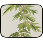 Watercolor Leaves Branch Nature Plant Growing Still Life Botanical Study Fleece Blanket (Mini)