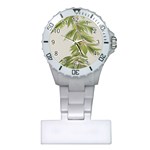 Watercolor Leaves Branch Nature Plant Growing Still Life Botanical Study Plastic Nurses Watch