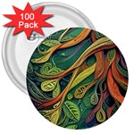 Outdoors Night Setting Scene Forest Woods Light Moonlight Nature Wilderness Leaves Branches Abstract 3  Buttons (100 pack) 