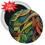 Outdoors Night Setting Scene Forest Woods Light Moonlight Nature Wilderness Leaves Branches Abstract 3  Magnets (100 pack)
