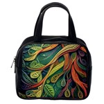 Outdoors Night Setting Scene Forest Woods Light Moonlight Nature Wilderness Leaves Branches Abstract Classic Handbag (One Side)