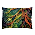 Outdoors Night Setting Scene Forest Woods Light Moonlight Nature Wilderness Leaves Branches Abstract Pillow Case (Two Sides)