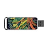 Outdoors Night Setting Scene Forest Woods Light Moonlight Nature Wilderness Leaves Branches Abstract Portable USB Flash (One Side)